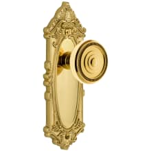 Grande Victorian Solid Brass Rose Privacy Door Knob Set with Soleil Knob and 2-3/8" Backset