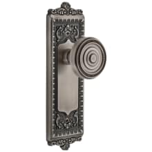 Windsor Solid Brass Rose Privacy Door Knob Set with Soleil Knob and 2-3/8" Backset