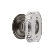 Baguette 1-3/4” Emerald Cut Crystal Cabinet Knob with Georgetown Rosette