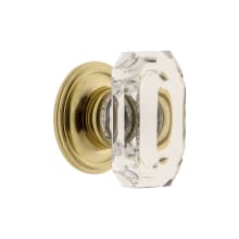 Baguette 1-3/4” Emerald Cut Crystal Cabinet Knob with Georgetown Rosette