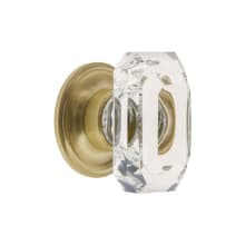 Baguette 1-3/4” Emerald Cut Crystal Cabinet Knob with Georgetown Rosette