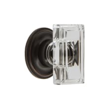 Carre 1-3/4” Crystal Rectangular Emerald Cut Cabinet Knob with Georgetown Rosette