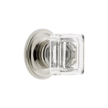 Carre 1-1/4" Square Crystal Cabinet Knob with Georgetown Rosette