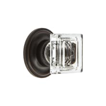 Carre 1-1/4" Square Crystal Cabinet Knob with Georgetown Rosette