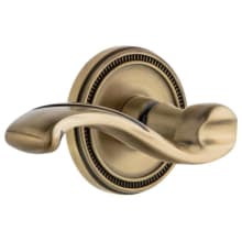 Soleil Solid Brass Right Handed Passage Door Lever Set with Portofino Lever and 2-3/8" Backset