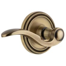 Soleil Solid Brass Right Handed Passage Door Lever Set with Bellagio Lever and 2-3/8" Backset