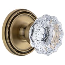 Soleil Solid Brass Dummy Door Knob Set with Fontainebleau Crystal Knob