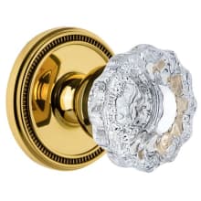 Soleil Solid Brass Dummy Door Knob Set with Versailles Crystal Knob