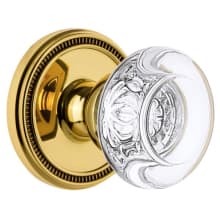 Soleil Solid Brass Dummy Door Knob Set with Bordeaux Crystal Knob