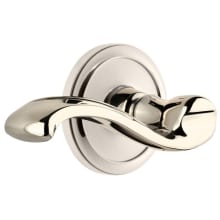 Circulaire Solid Brass Rose Left Handed Passage Door Lever Set with Portofino Lever and 2-3/8" Backset