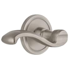 Circulaire Solid Brass Rose Right Handed Passage Door Lever Set with Portofino Lever and 2-3/8" Backset