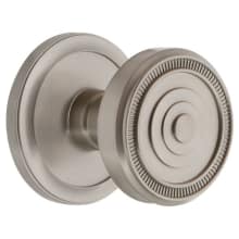 Circulaire Solid Brass Rose Passage Door Knob Set with Soleil Knob and 2-3/8" Backset