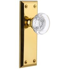 Fifth Avenue Solid Brass Rose Passage Door Knob Set with Bordeaux Crystal Knob and 2-3/8" Backset
