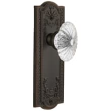 Parthenon Solid Brass Rose Privacy Door Knob Set with Burgundy Crystal Knob and 2-3/8" Backset