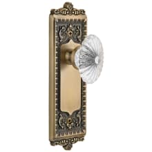 Windsor Solid Brass Rose Privacy Door Knob Set with Burgundy Crystal Knob and 2-3/8" Backset