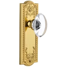 Parthenon Solid Brass Rose Passage Door Knob Set with Provence Crystal Door Knob Set and 2-3/8" Backset
