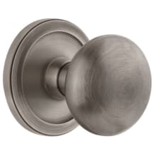 Circulaire Solid Brass Rose Dummy Door Knob Set with Fifth Avenue Knob