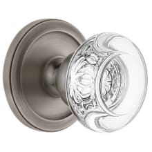Circulaire Solid Brass Rose Dummy Door Knob Set with Bordeaux Crystal Knob