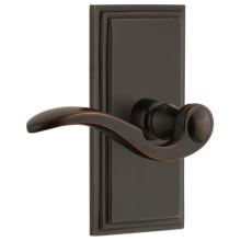 Carre Solid Brass Rose Left Handed Passage Door Lever Set with Bellagio Lever and 2-3/8" Backset