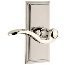 Carre Solid Brass Rose Right Handed Passage Door Lever Set with Bellagio Lever and 2-3/8" Backset