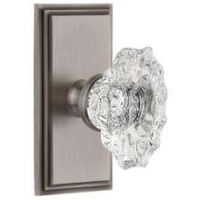 Carre Solid Brass Rose Single Dummy Door Knob with Biarritz Crystal Knob