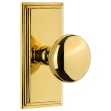 Carre Solid Brass Rose Dummy Door Knob Set with Fifth Avenue Knob