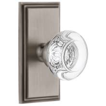Carre Solid Brass Rose Dummy Door Knob Set with Bordeaux Crystal Knob