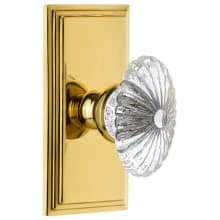 Carre Solid Brass Rose Dummy Door Knob Set with Burgundy Crystal Knob