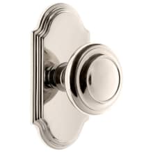 Arc Solid Brass Passage Door Knob Set with Circulaire Knob and 2-3/8" Backset