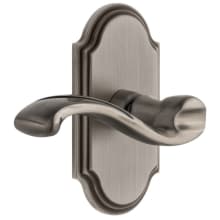 Arc Solid Brass Left Handed Privacy Door Lever Set with Portofino Lever and 2-3/8" Backset