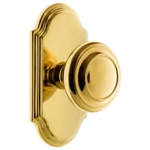 Arc Solid Brass Passage Door Knob Set with Circulaire Knob and 2-3/4" Backset