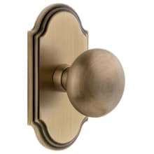 Arc Solid Brass Passage Door Knob Set with Fifth Avenue Knob and 2-3/4" Backset