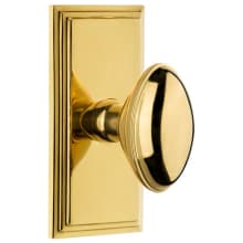 Carre Solid Brass Rose Passage Door Knob Set with Eden Prairie Knob and 2-3/4" Backset