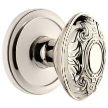 Circulaire Solid Brass Rose Passage Door Knob Set with Grande Victorian Knob and 2-3/4" Backset