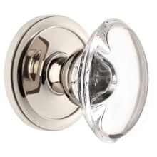 Circulaire Solid Brass Rose Passage Door Knob Set with Provence Crystal Knob and 2-3/4" Backset