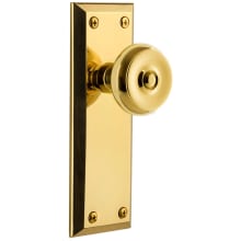 Fifth Avenue Solid Brass Passage Door Knob Set with Bouton Knob and 2-3/4" Backset