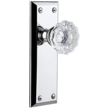 Fifth Avenue Solid Brass Rose Passage Door Knob Set with Fontainebleau Crystal Knob and 2-3/4" Backset