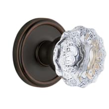 Georgetown Solid Brass Rose Passage Door Knob Set with Fontainebleau Crystal Knob and 2-3/4" Backset