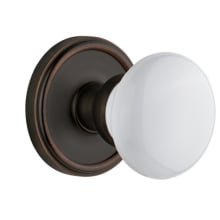 Georgetown Solid Brass Rose Passage Knob Set with Hyde Park Knob and 2-3/4" Backset