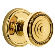 Georgetown Solid Brass Rose Passage Knob Set with Soleil Knob and 2-3/4" Backset