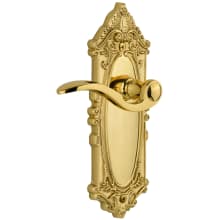 Grande Victorian Solid Brass Rose Right Handed Passage Door Lever Set with Bellagio Lever and 2-3/4" Backset