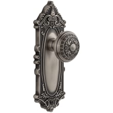 Grande Victorian Solid Brass Rose Passage Door Knob Set with Windsor Knob and 2-3/4" Backset
