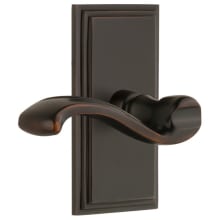 Carre Solid Brass Rose Left Handed Passage Door Lever Set with Portofino Lever and 2-3/4" Backset