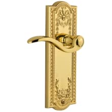 Parthenon Solid Brass Rose Right Handed Passage Door Lever Set with Bellagio Lever and 2-3/4" Backset