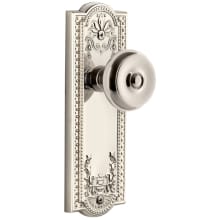 Parthenon Solid Brass Rose Passage Door Knob Set with Bouton Knob and 2-3/4" Backset