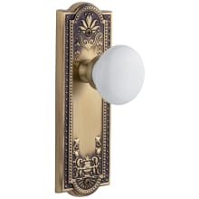 Parthenon Solid Brass Rose Passage Door Knob Set with Hyde Park Knob and 2-3/4" Backset