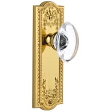 Parthenon Solid Brass Rose Passage Door Knob Set with Provence Crystal Door Knob Set and 2-3/4" Backset