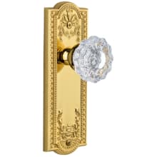 Parthenon Solid Brass Rose Passage Door Knob Set with Versailles Crystal Door Knob Set and 2-3/4" Backset
