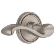 Soleil Solid Brass Right Handed Passage Door Lever Set with Portofino Lever and 2-3/4" Backset