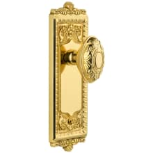 Windsor Solid Brass Rose Passage Door Knob Set with Grande Victorian Knob and 2-3/4" Backset